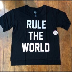 Oversized graphic pajama tee! Black with pink font